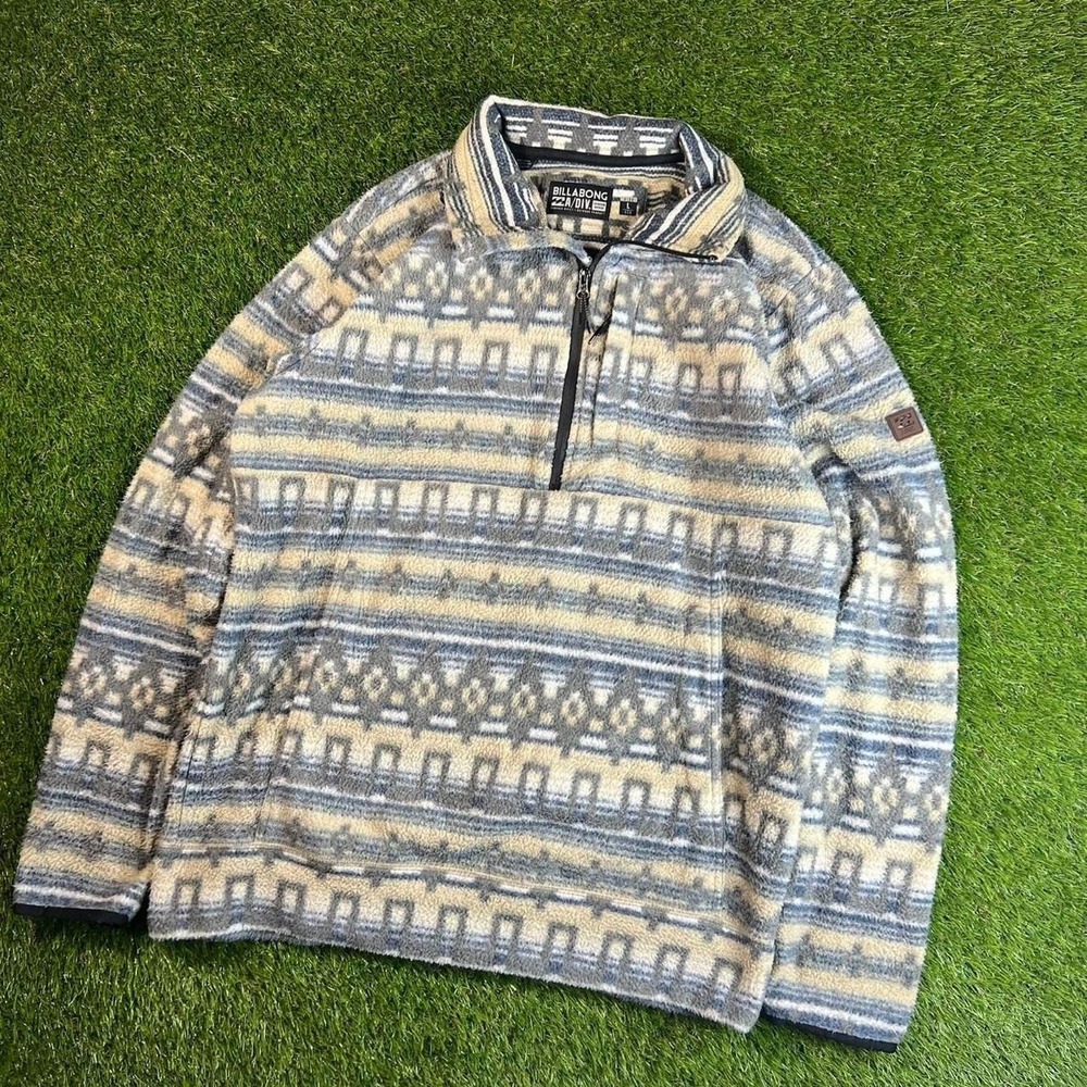 Billabong A/Div Aztec Fleece Pullover Large Tribal Southwest Outdoor Jacket